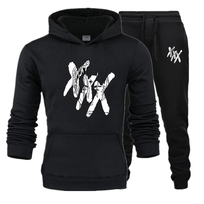 

Tracksuit men thermal underwear Sportswear Sets Fleece Thick Sporting Suit Malechandal hombre trainingspak mannen hoodies Suit