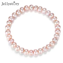 Jellystory, классические браслеты 6-6,5 мм с натуральным пресноводным жемчугом, браслеты для женщин, ювелирные украшения, подарки, Новое поступление