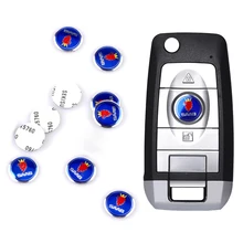 10 pçs carro metal logotipo 3d chave de controle remoto escudo 14mm decoração decalques para saab 9-3 9-5 93 9000 900 9-7 600 99 9-x turbo acessório