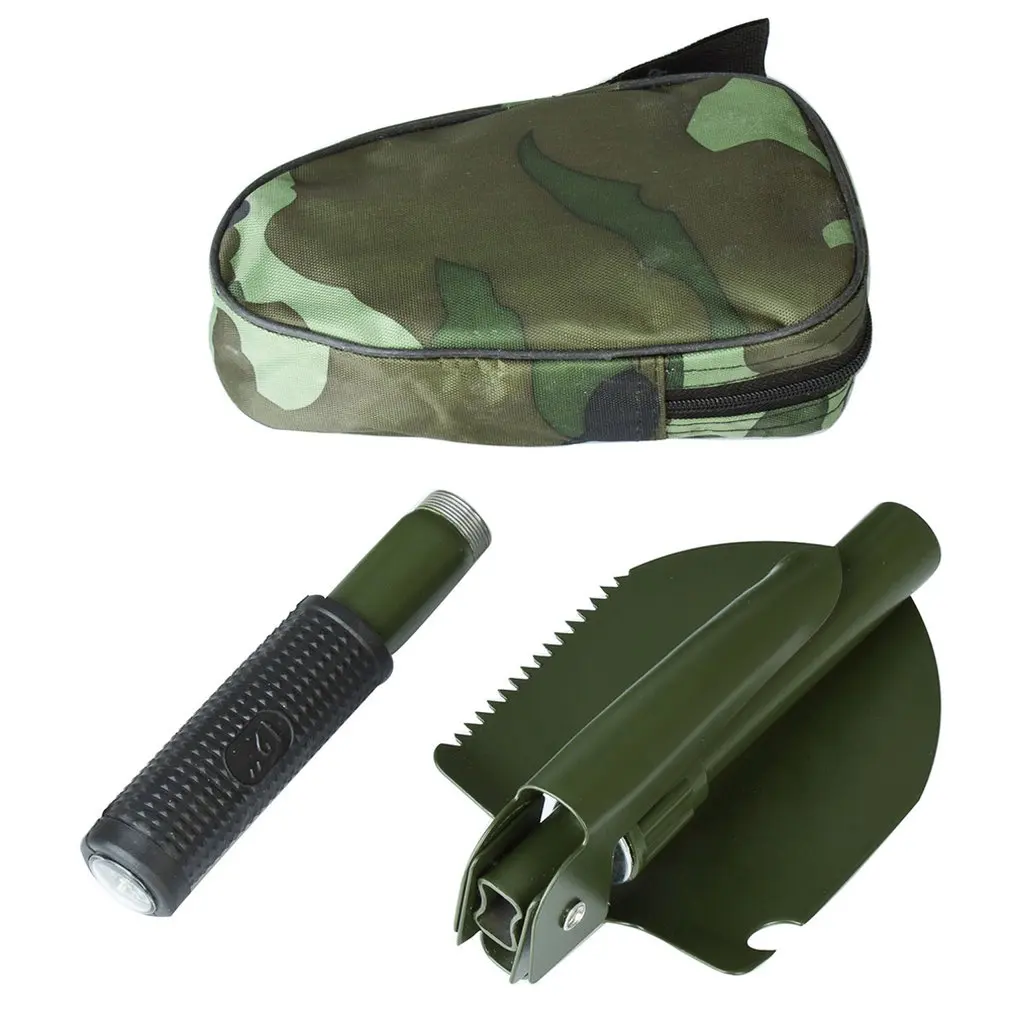 Портативная многофункциональная Военная Тактическая Складная лопата+ Компас для наружного туризма аварийный инструмент для выживания Прямая поставка - Цвет: Army Green