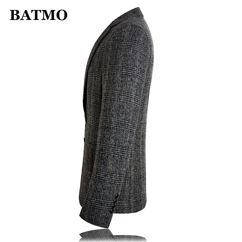 BATMO Новое поступление осенний высококачественный клетчатый Повседневный приталенный Блейзер мужские костюмы мужские куртки Большие размеры M-4XL 1916