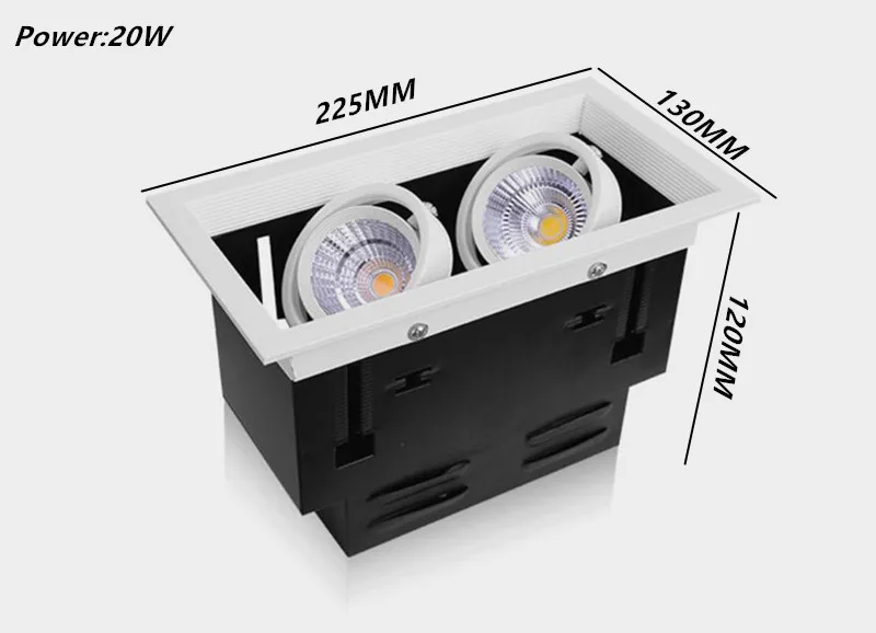 Затемненные потолочные утопленные светильники 10W20W30W COB светодиодный точечные потолочные светильники 85-265V Светодиодный потолочный светильник Теплый Холодный белый комнатный свет