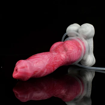 FAAK Animal Dog Penis Knot Ejaculation Realistic Squirting Dildo Sucker Silicone Anal Plug Sex Toys For Women Masturbator 4