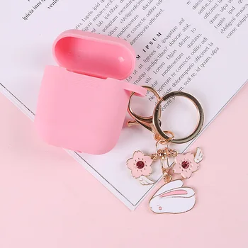 

For AirPods Case AirPods 2 Case cute rabbit cartoon keychain Silicone Headphones Cases for Apple Air Pods 2 Cover