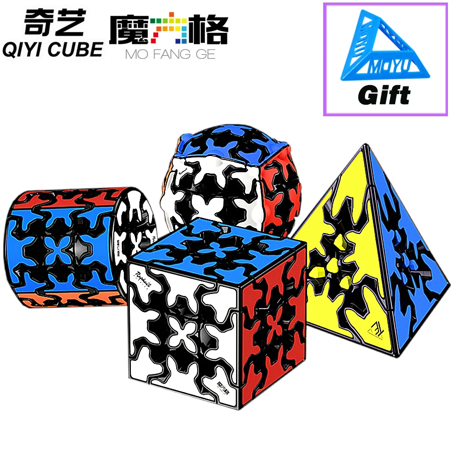 Куб QiYi Gear cube MoFangGe мангические пазлы игрушки 3x3x 3 скоростных кубика цилиндрическая