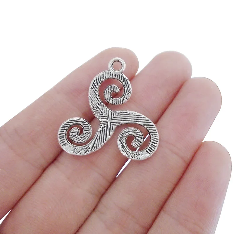 10 шт., подвески в виде узелков, Triskele, Triskelion, для изготовления ювелирных украшений, 28x28 мм (art.: 3a3594601cf) - 3a3594601cf
