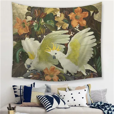 11 Bird Decorative Tapestries Hanging Wall Tapestries Mandala Bohemian Tapestry Landscape Wallpaper Wall Art Shawl Throw - Color: 11