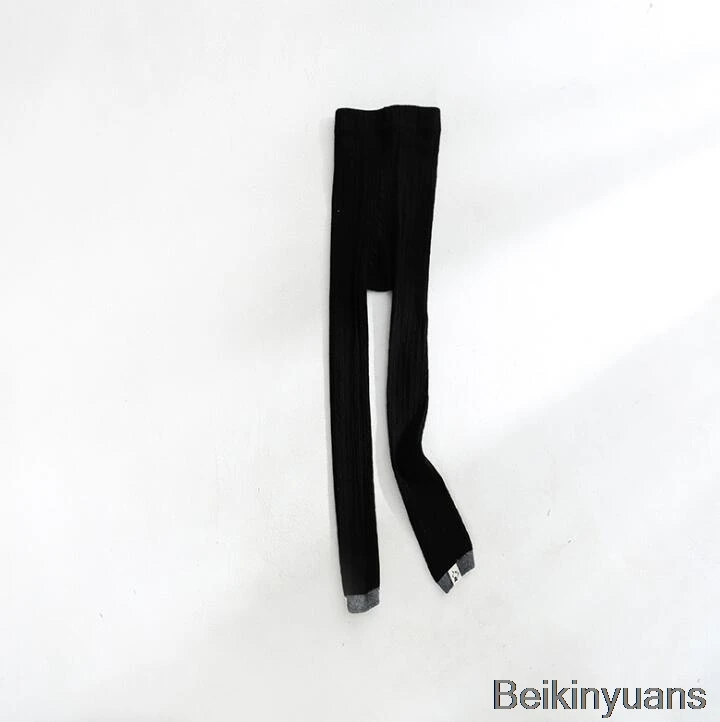 Black Детские весенне-осенние зимние колготки; хлопковые колготки для маленьких девочек; детские колготки; мягкая одежда для малышей - Цвет: Black