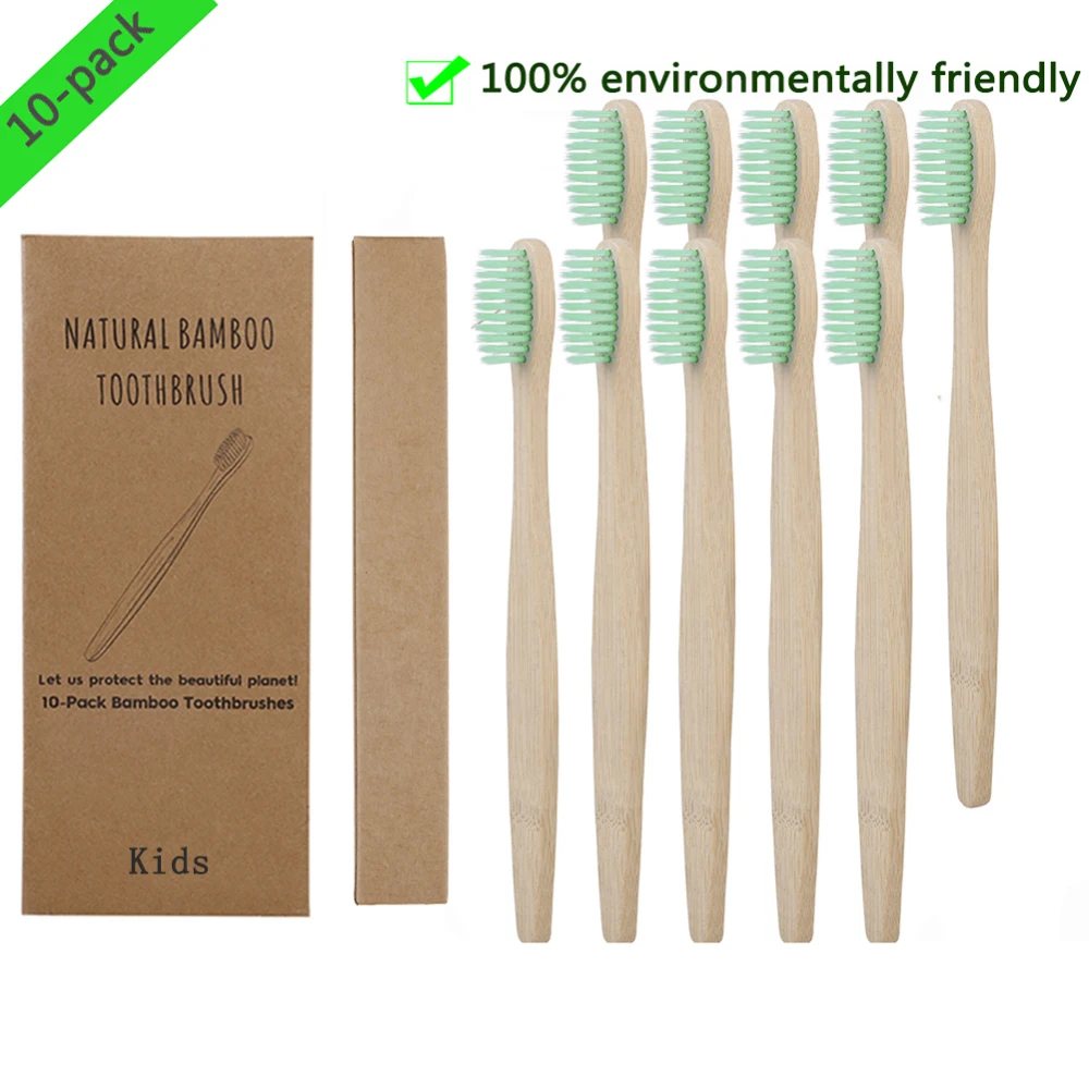 10pcs/set Child Soft Bristle Toothbrush for Children Teeth Bamboo Training Toothbrushes Baby Dental Care Tooth Brush