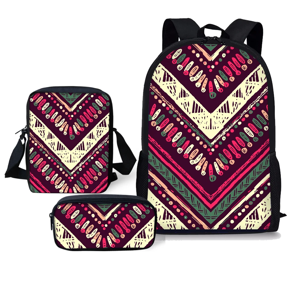 

Lady Girls School Bags Kids 3pcs School Bag Set Children Preppy Bookbags Students Ethnic Pattern Backpack Rucksack Dropshipping