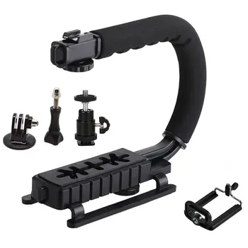 

U Shape Bracket Grip Portable Video Handheld Camera Stabilizer with Removable Hot Shoe C-Type Bracket