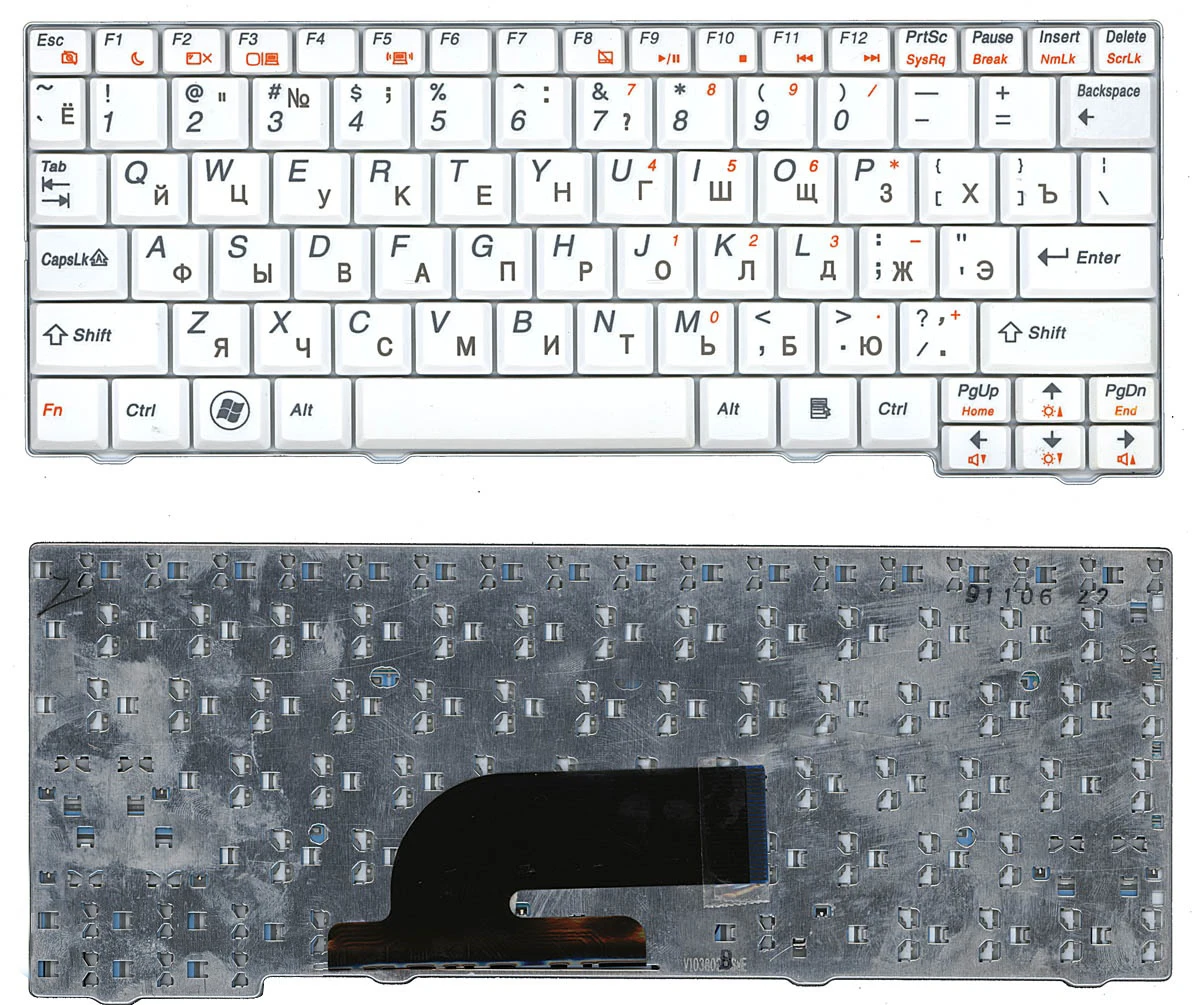 Keyboard for netbooks Lenovo IdeaPad s10-2 series Russian White p/n: v103802as1 Ru | Компьютеры и офис