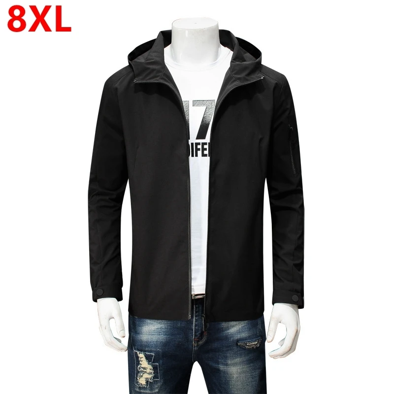 

Spring new men's plus size coat jacket big size men's oversize fashion casual hooded jacket 8XL 7XL 6XL 5XL 4XL