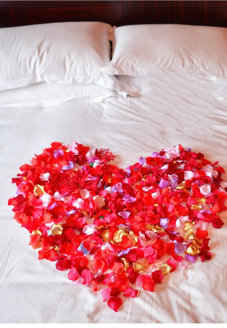 1000 шт./лот 5*5 см романтические шелковые лепестки роз для романтические украшения для свадьбы искусственные лепестки роз Свадебные цветы розы