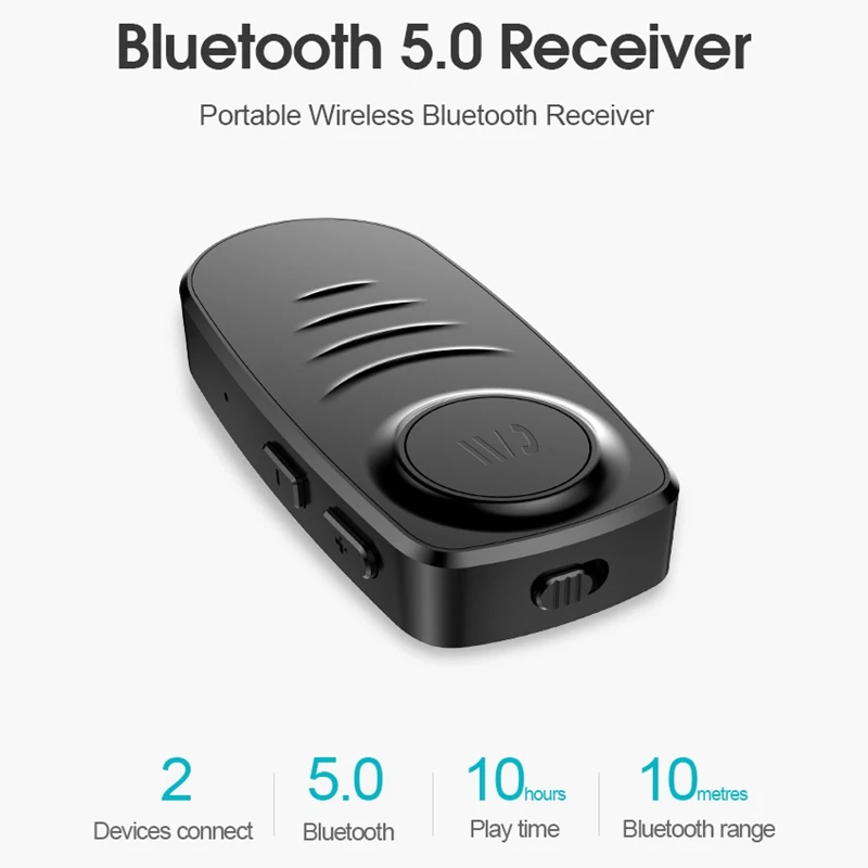 J19 Bluetooth 5,0 приемник 3,5 мм разъем AUX MP3 музыкальный автомобильный комплект микрофон Громкая связь вызов Беспроводной адаптер динамик наушники аудио передача