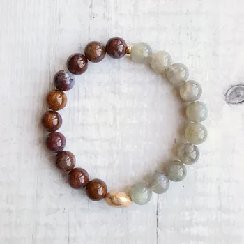 

Lilly Jewelry Bracelet Labradorite Pietersite S925 Gold Color Charm Bracelet Delicate Jewelry for Women or Men Dropshipping