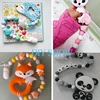 1set Silicone Beads Teether Rodent Food Grade BPA Free Fox Rabbit DIY Accessories Set Pacifier Chain Clips DIY Necklace Baby Toy 6
