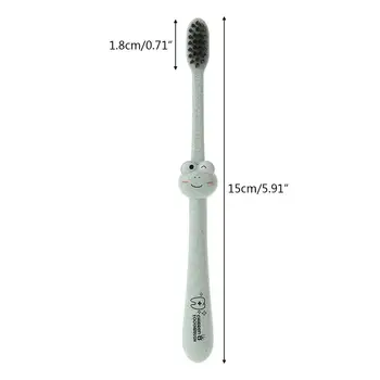 

Baby Toothbrush Natural Wheat Straw Cartoon Toddler Kid Newborn Dental Oral Care