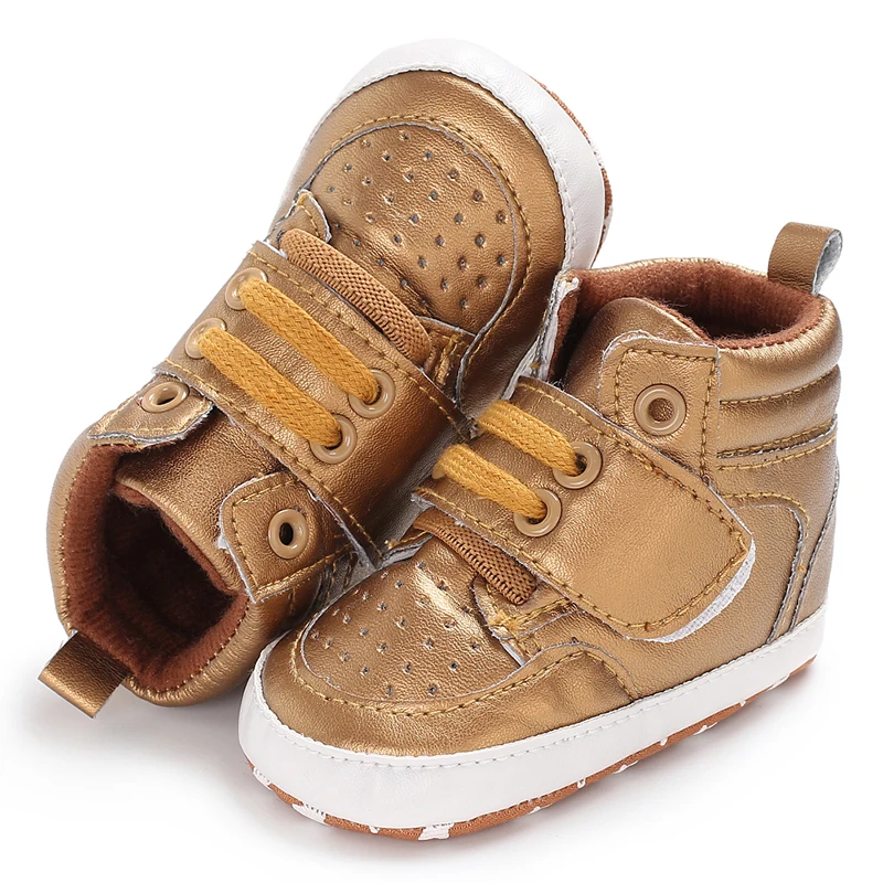 Brand New Newborn Baby Boy Girl Soft Sole Crib Shoes Warm Boots Anti-slip Sneaker PU Breathable Solid First Walkers 0-18M