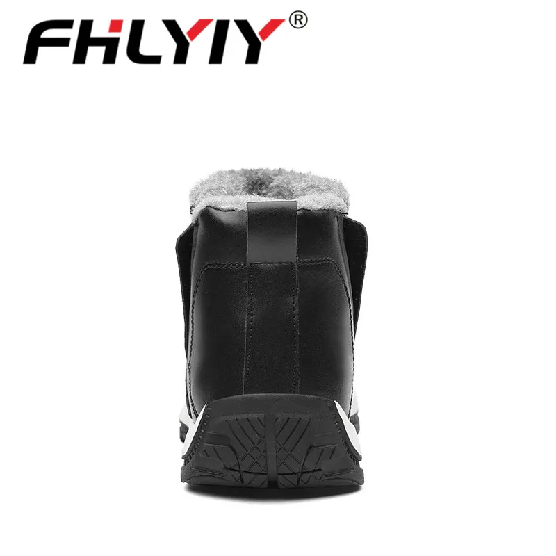 Fhlyiy/Брендовые мужские ботинки кожаные мужские ботинки Удобная мужская обувь ботильоны плюшевые зимние теплые мужские ботинки размера плюс 39-48