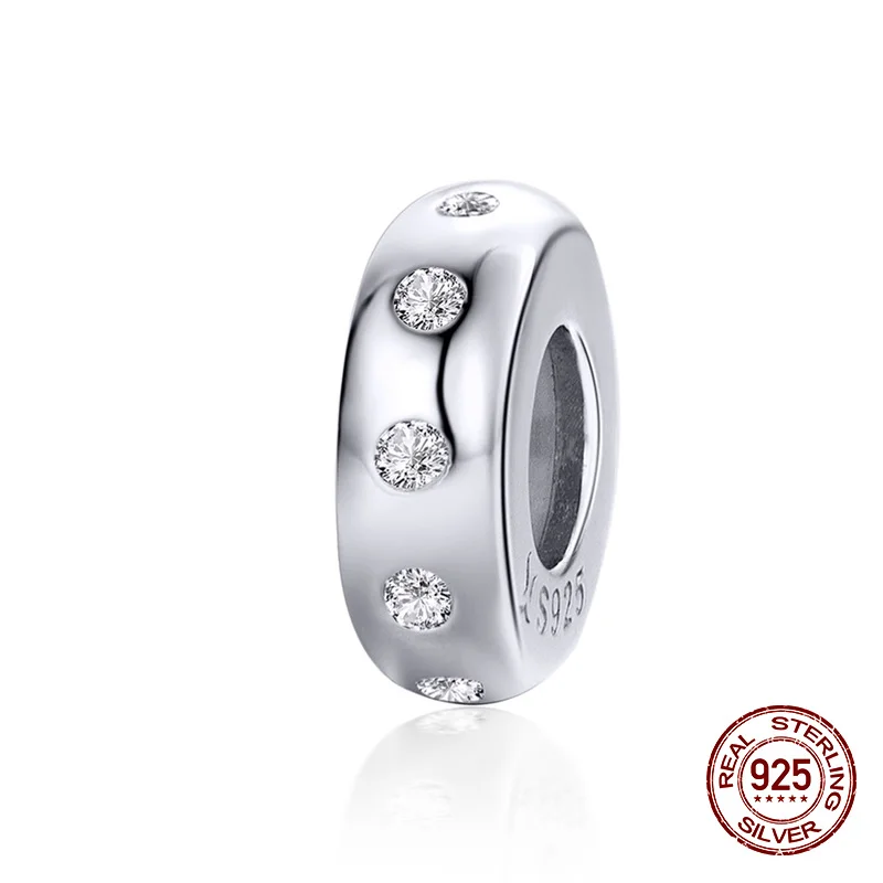 Rebeke fit Pandora браслет из бисера Серебро 925 пробы силиконовый расширитель бусины Подвески украшения подарок DIY Изготовление