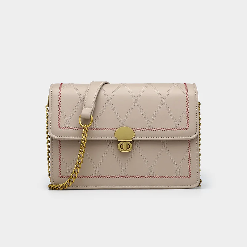 

2020 Bag Women's Spring New Style Korean-style PU Handbag Retro Pattern Peas Bag Shoulder Chain Bag Women's