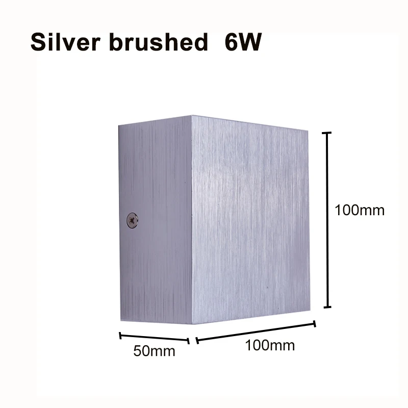 Silver Brushed Cube COB светодиодный настенный светильник для помещений, современное домашнее освещение, декоративное бра, алюминиевая лампа 7 Вт 85-265 в для ванной коридора ZBD0017 - Цвет абажура: Silver Brushed