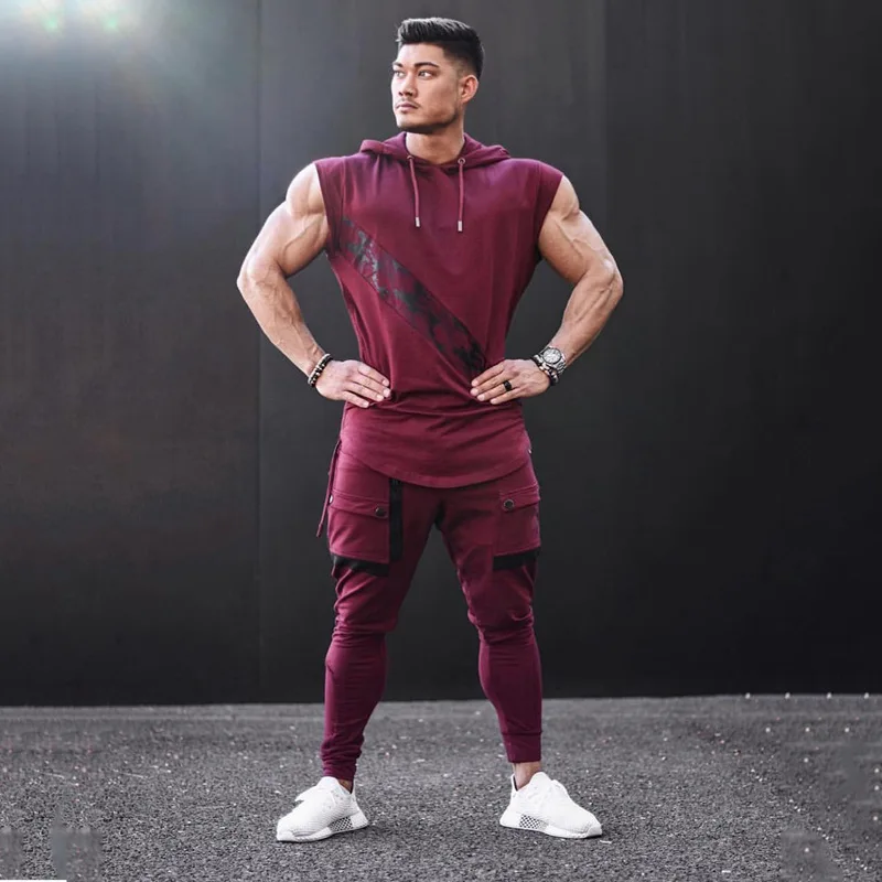 Мужская толстовка без рукавов бодибилдинг спортзал топы на бретелях Crossfits