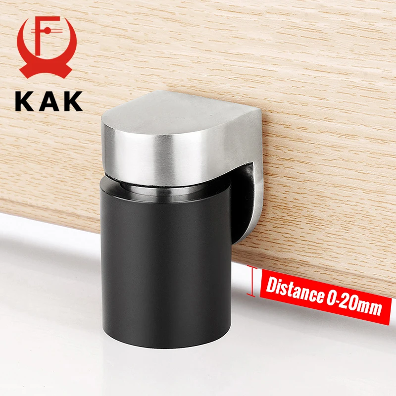 KAK 304 Solid Stainless Steel Door Stop Heavy Door Retainer Cylindrical Floating Magnetic Stopper Furniture Hardware