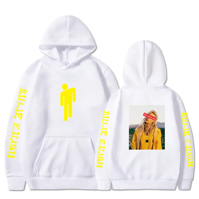 Billie Eilish модные толстовки с принтом женские/мужские толстовки с капюшоном и длинным рукавом горячая Распродажа повседневные трендовые уличные толстовки - Цвет: White 113