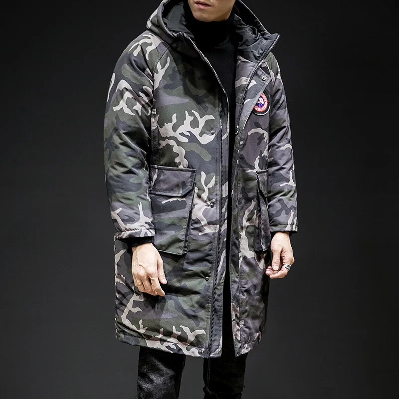 Liketkit мужские зимние куртки с капюшоном мужские однотонные свободные камуфляжные толстые теплые парки мужские большие размеры Повседневная ветровка в японском стиле