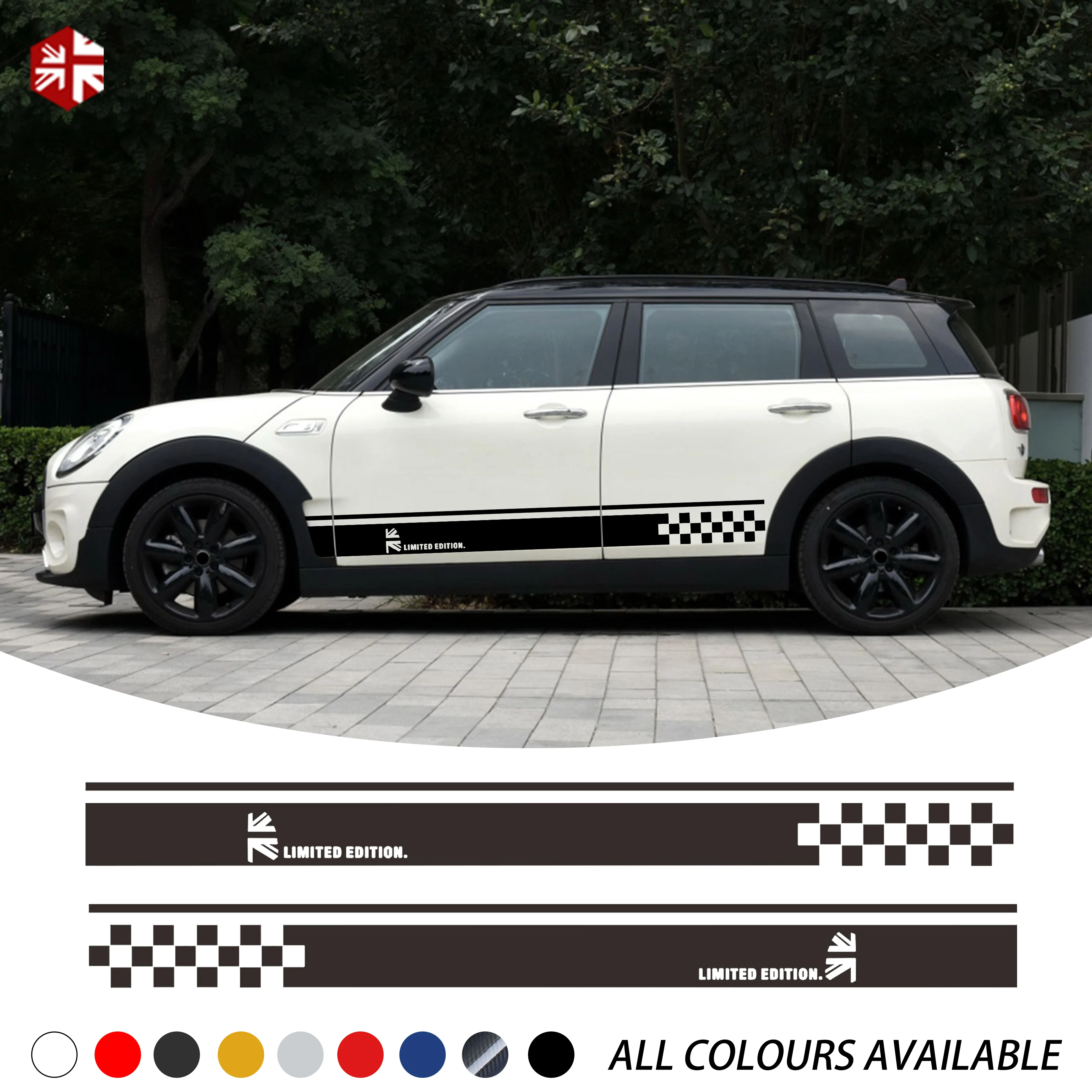 2X Union Jack Styling Car Door Side Stripes Skirt Sticker Limited Edition Body Decal For MINI Cooper Clubman F54 Accessories