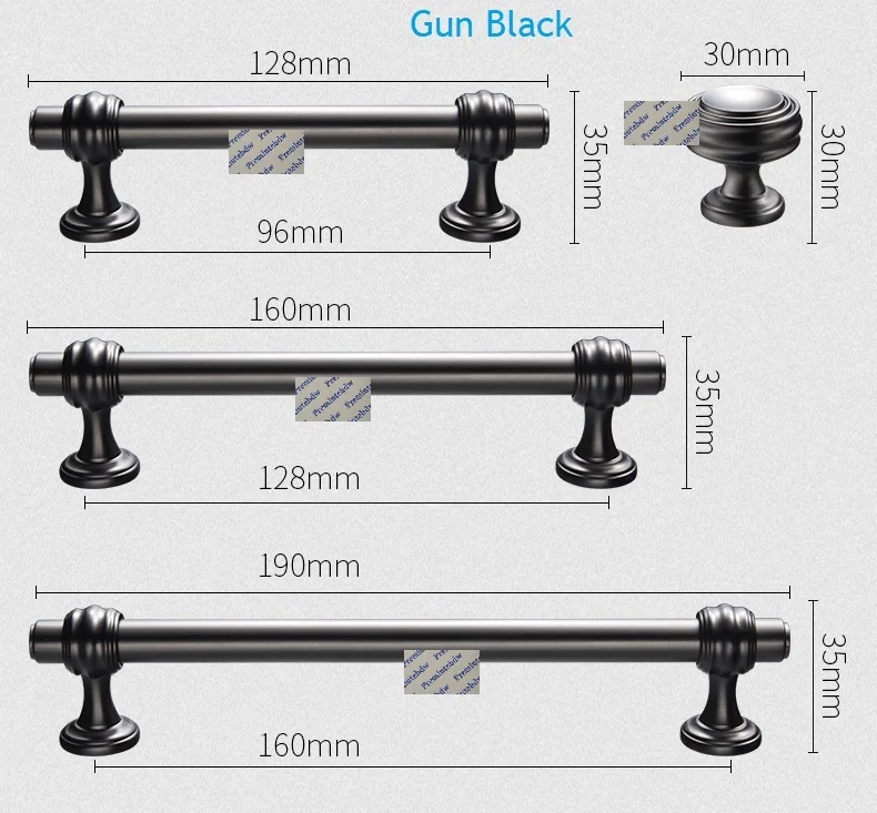 Gun Black 2 шт./лот, американский Европейский твердый цинк, кухня, ванна, шкаф, ящик, дверная ручка, хромированная, матовая, никель, золото, пистолет, черный - Цвет: Gun Black