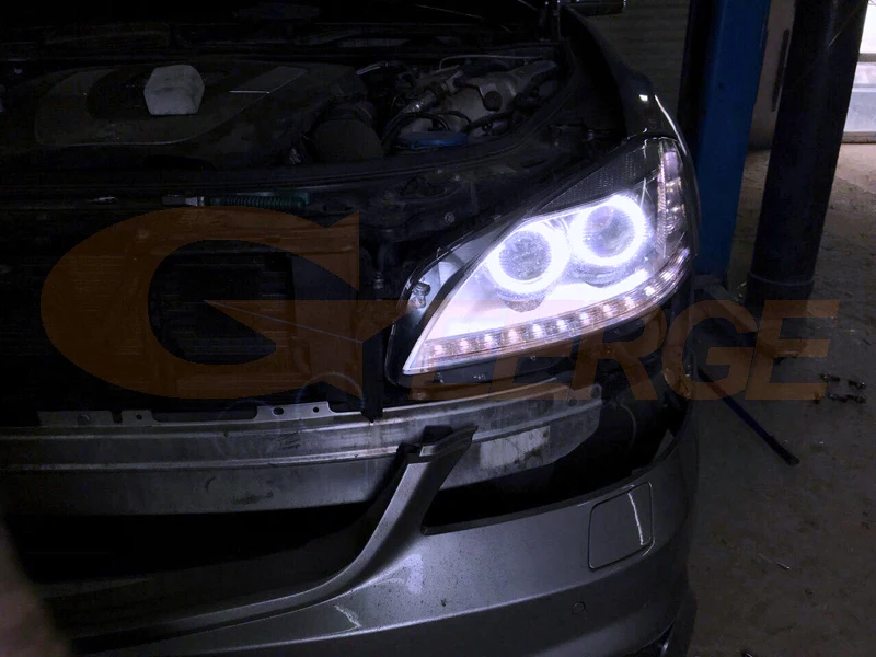 Отличные ультраяркие кольца в виде лампы дневного света для Mercedes Benz S Class W221 2010 2011
