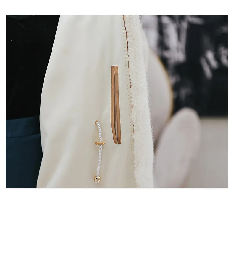 winter new whole mink fur coat female long section slim slimming mink fur coat jacket