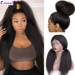 360 Lace Wig Human Hair Pre Plucked Full End Lace Front Human Hair Wigs For Black Women 150% 360 Lace Frontal Wig Kinky Straight