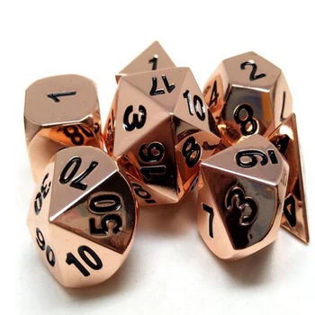 

7pcs Metal Polyhedral Dice Leisure And Entertainment Game Prop Board Game Dice Entertainment Supplies