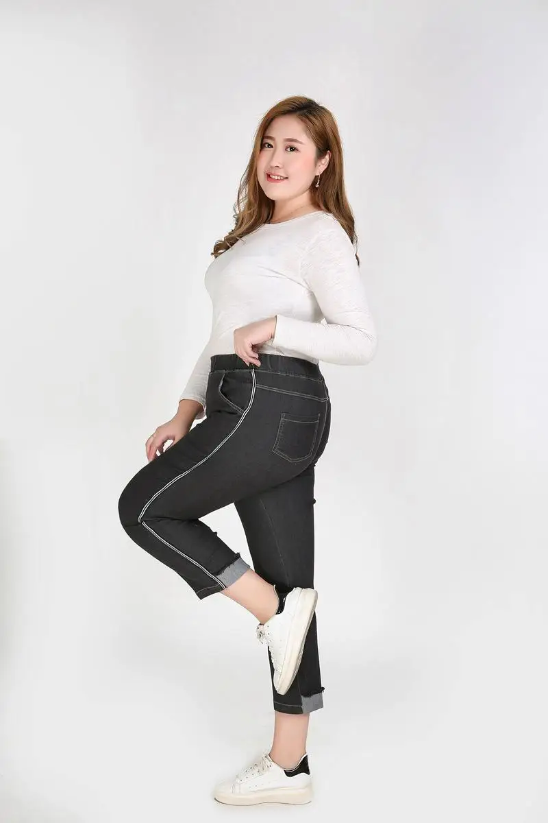 2XL-9XL женские большие размеры джинсы повседневные с высокой талией стрейч джинсовые брюки женские 5XL 6XL 7XL Большие размеры зимние обтягивающие джинсы брюки