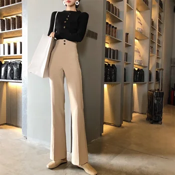 

Long Pants For Women High Waist Summer Fashion Elegant CasualStraight Trouser