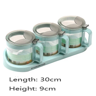 Glass Seasoning Jar Combination Home Spice Box Set Creative Seasoning Box Kitchen Glass Seasoning Jar Seasoning Salt Pot