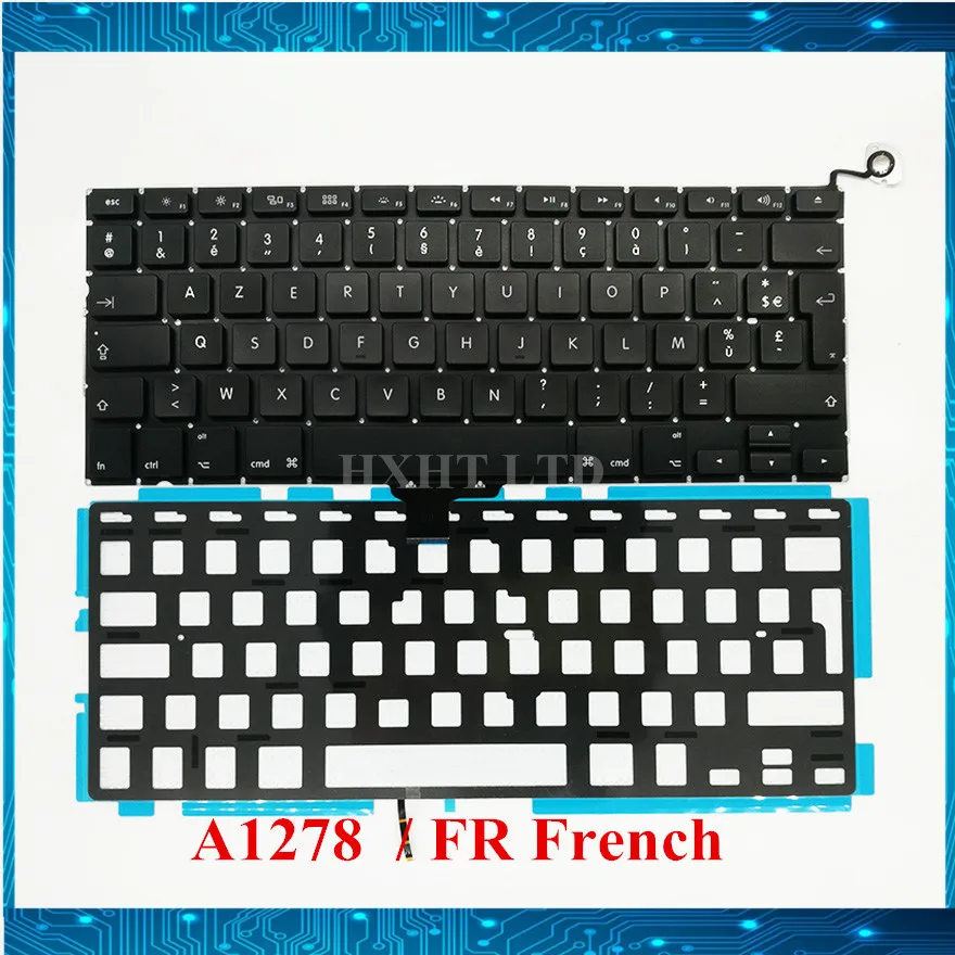 Новая A1278 FR Французская клавиатура для ноутбука с подсветкой Macbook Pro 13 &quotA1278