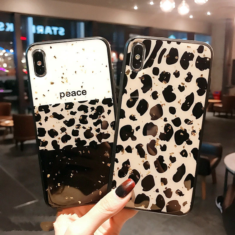 HERONSWING Блестящий Леопардовый квадратный чехол для телефона iphone 7 Чехол Xs Max 6s 8 Plus