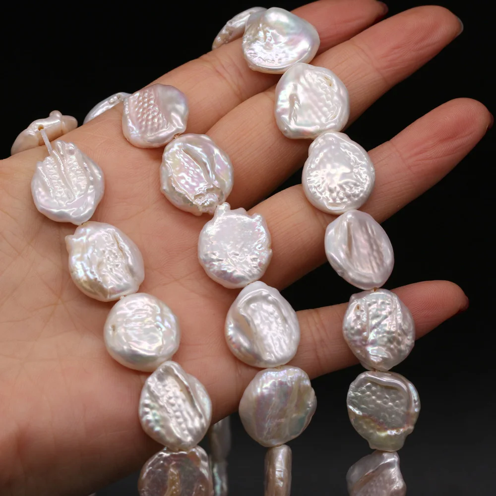 Natural Freshwater Pearl Beaded Baroque Button Loose Beads For Jewelry Making DIY Necklace Bracelet Earrings Accessory