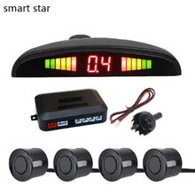 Smart star مستشعر وقوف السيارات LED للسيارة ، مع 4 مستشعرات خلفية ، نظام كشف مراقب رادار وقوف السيارات