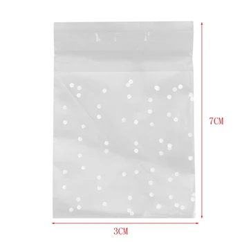 

New 100pcs Frosted Cute Dots Plastic Pack Candy Cookie Soap Packaging Bags Cupcake Wrapper Self Adhesive Sample Gift Bag