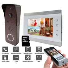 Homefong 7 дюймов Wifi видео телефон двери дверной звонок Домофон камера широкий угол обнаружения движения запись 2,3 мм объектив