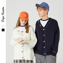 Henry East Gate кардиган Корейская пара осенний свитер мужской оверсайз Гонконг v-образным вырезом Новинка