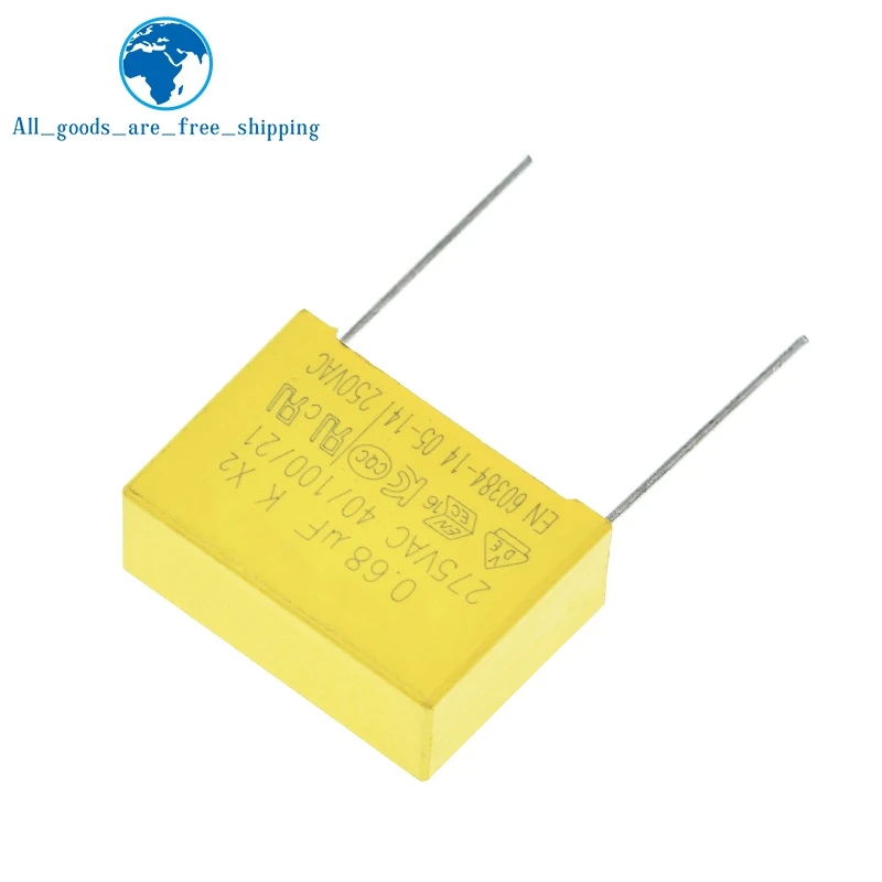 10/30 Stück 0,68uF Kondensator X2 Kondensator 275VAC 680NF Abstand 22mm X2 Polypropylen-Folienkondensator 0,68uF – Detail 2