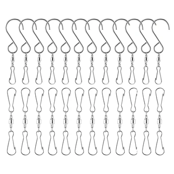 

Swivel Hooks Smooth Spinning Dual Clip Swivels for Crystal Spiral Tails Twisters Windsocks Party Plants Pots 24 Pack