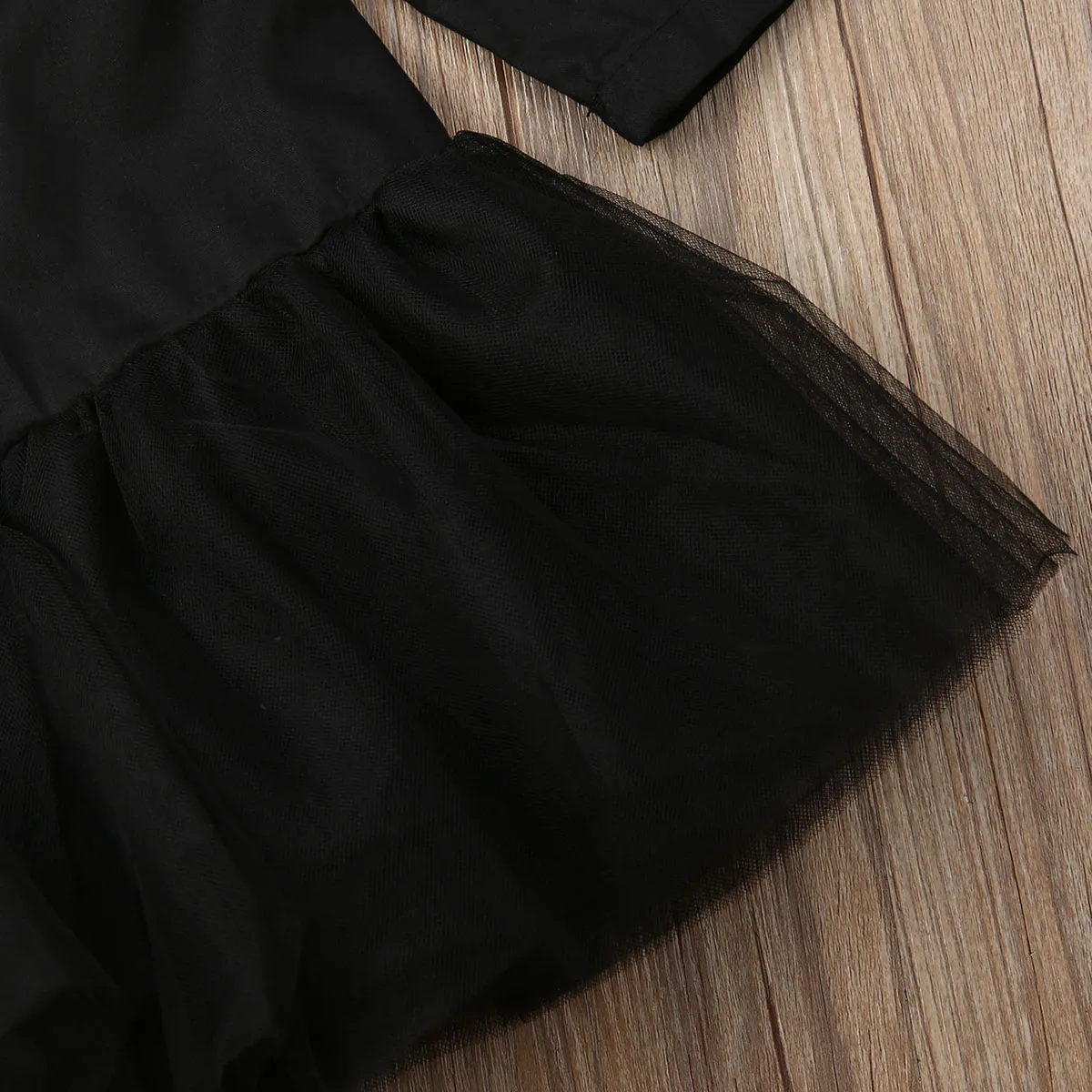Одежда для маленьких девочек 3-8 лет черно-белый кружевной костюм с длинными рукавами и v-образным вырезом для девочек